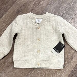 okie dokie Cream Quilted Button-Front Kids Cardigan